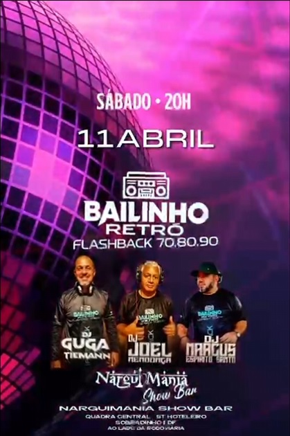 Flyer Secundário de BAILINHO RETRÔ FLASHBACK ANOS 70.80.90